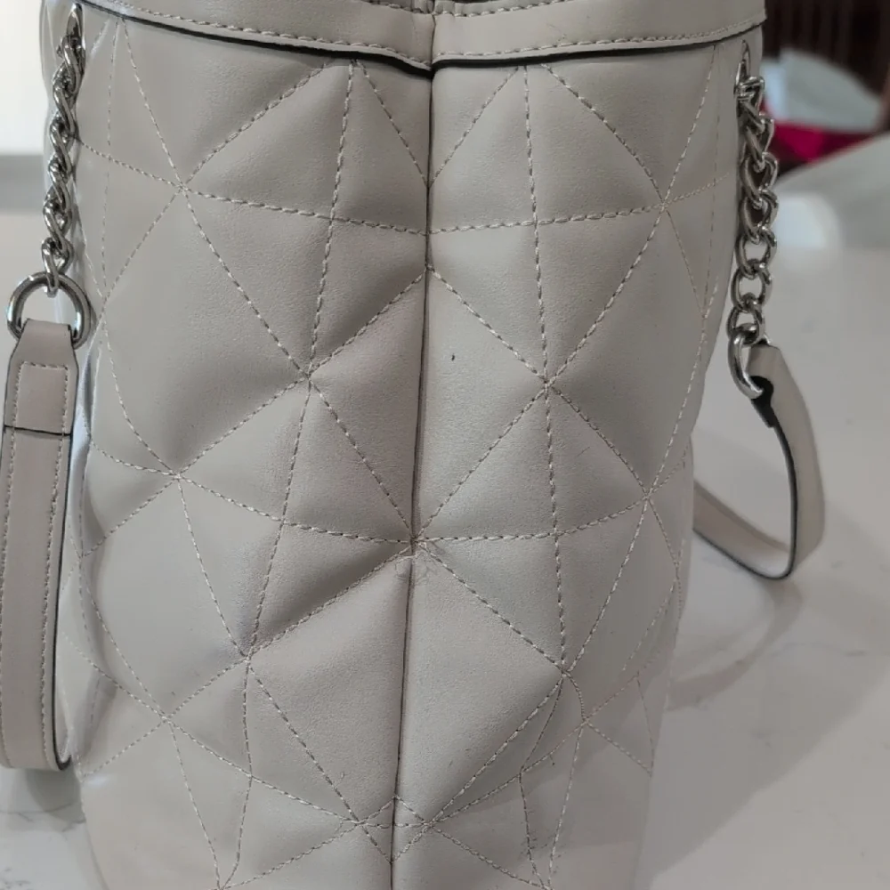 Nine West Cream Quilted Tote